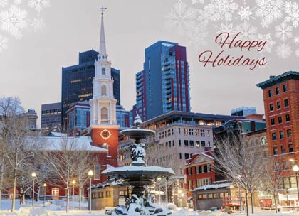 Downtown Boston Winter (D1941) Holiday Card