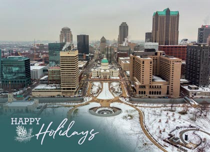 St. Louis in Snow Holiday Card