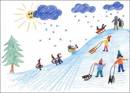 City Skaters (PCAA0215)Prevent Child Abuse Charity Holiday Cards from Artline Greetings