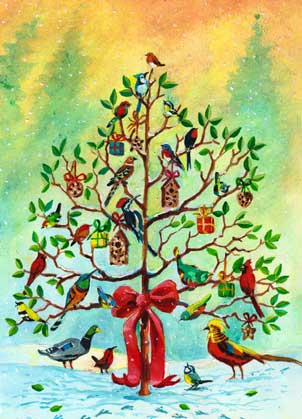 Feathered Friends (ED2156) Environmental Defense charity holiday cards from Artline Greetings