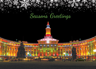 Denver Holiday Lights as displayed at the Denver City and County Building
