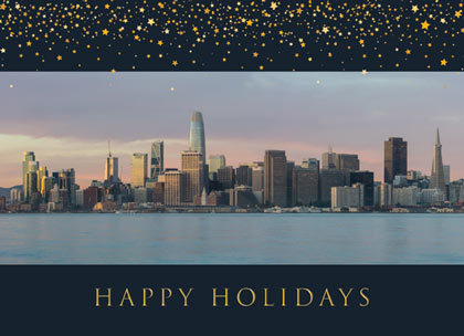 San Francisco's Early Morning Light skyline holiday card