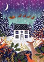 The Night Before Christman charity holiday cards support the National Alliance to End Homelessness.. The cards are printed on 12 pt.  coated recycled paper.  The card includes a white, unlined, square flap envelope.