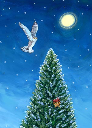 Snowy Owl Environmental Defense Charity Holiday Cards from Artline Greetings