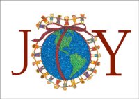 Joy to the World charity holiday cards support the Global Health Council. The cards are printed on 12 pt. coated recycled paper. The card includes a white, unlined, square flap envelope.