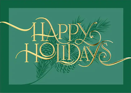Hunter Pine Happy Holiday Festive Card