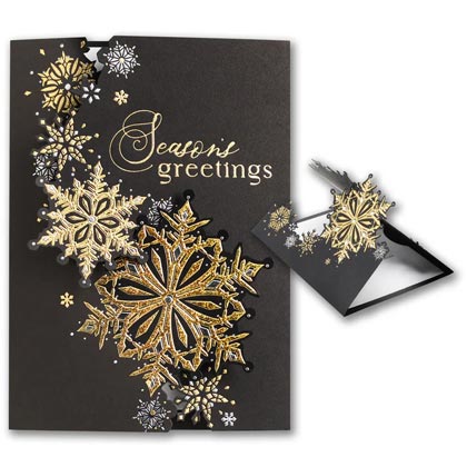 Metallic Snowflakes Festive Holiday Card