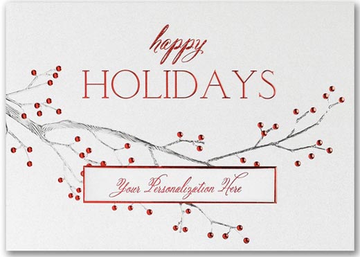 Seasonal Berries Die Cut Holiday Card