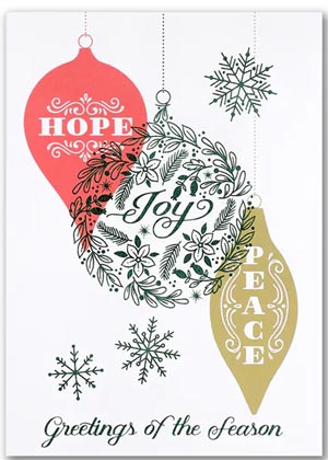 Joyful  Flourish Hope Joe & Peace Holiday Card