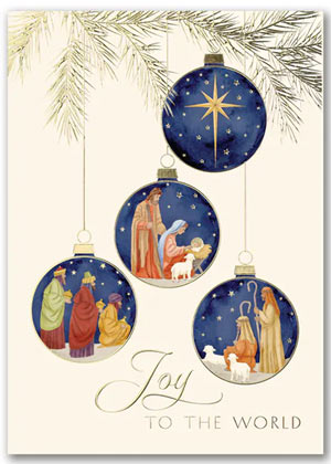 Joyous Watercolor Joyous Watercolor Religious Christmas Card