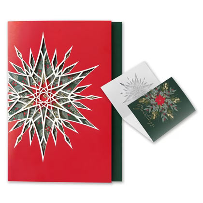 Surprise Greetings Festive Laser Cut  Christmas Holiday Card