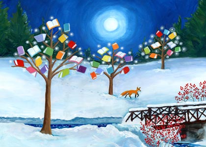 Book Tree Park Charity Holiday Card supporting ProLiteracy