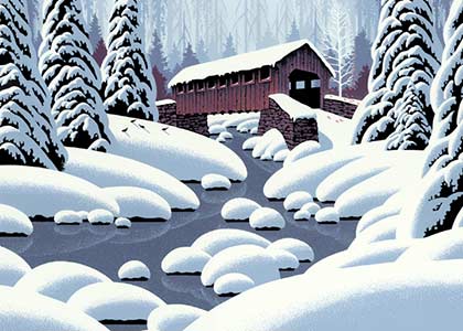 Covered Bridge Covered Bridge (ED1228) Charity Christmas Card