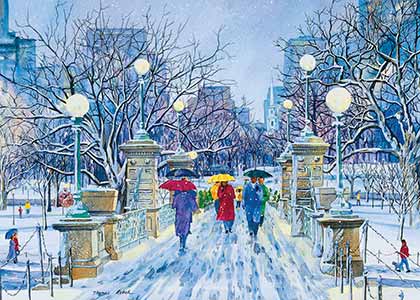 Snowfall at the Bridge Christmas Card