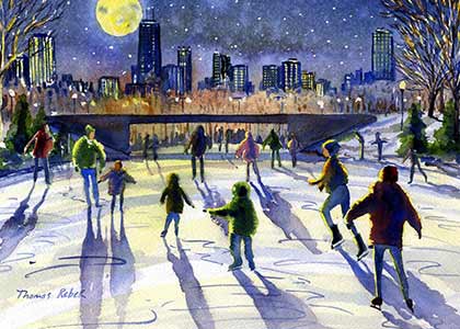 Chicago Skaters Christmas  Card