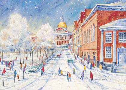 Boston Park Street Winter Holiday Card Boston Park Street Winter Holiday Card
