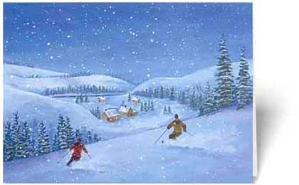 Twilight Skiers Twilight Skiers (ED0312) Charity Holiday Card