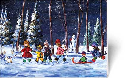 Sledding We Go (NFCR0702) National Foundation for Cancer Research Charity Holiday Card