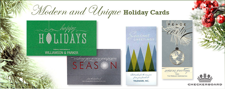 Checkerboard Holiday & Christmas Cards
