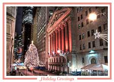 Wall Street Aglow Holiday Card