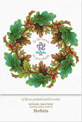 AUTUMNAL WREATH Business Holiday Card