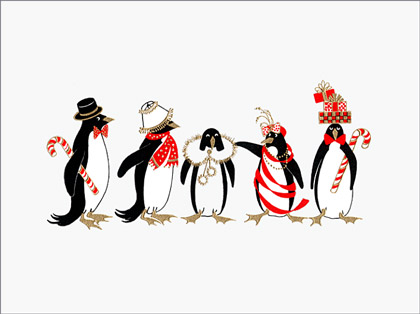 Crane HOLIDAY PENGUINS Christmas Card