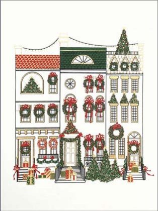 Crane CHEERFUL BROWNSTONES Christmas Card